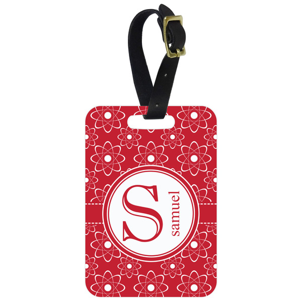 Custom Atomic Orbit Metal Luggage Tag w/ Name and Initial