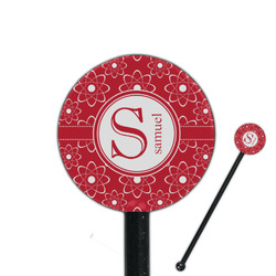 Atomic Orbit 5.5" Round Plastic Stir Sticks - Black - Double Sided (Personalized)