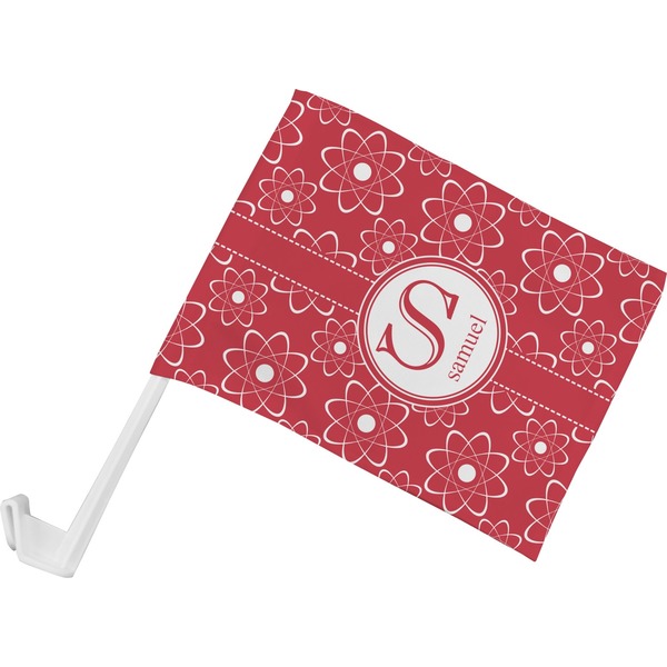 Custom Atomic Orbit Car Flag - Small w/ Name and Initial