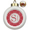 Atomic Orbit Ceramic Ball Ornaments - Poinsettia Garland (Personalized)