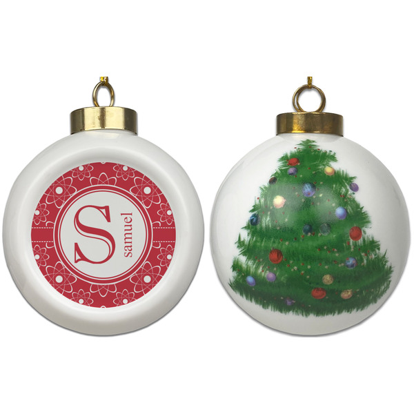 Atomic Orbit Ceramic Christmas Ornament - X-Mas Tree (APPROVAL)