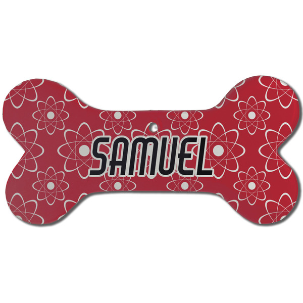 Atomic Orbit Ceramic Flat Ornament - Bone Front