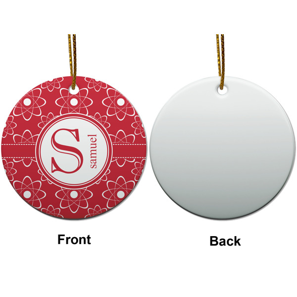 Atomic Orbit Ceramic Flat Ornament - Circle Front & Back (APPROVAL)