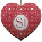 Atomic Orbit Ceramic Flat Ornament - Heart (Front)
