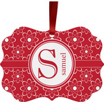 Atomic Orbit Metal Frame Ornament - Double Sided w/ Name and Initial