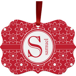 Atomic Orbit Metal Frame Ornament - Double Sided w/ Name and Initial