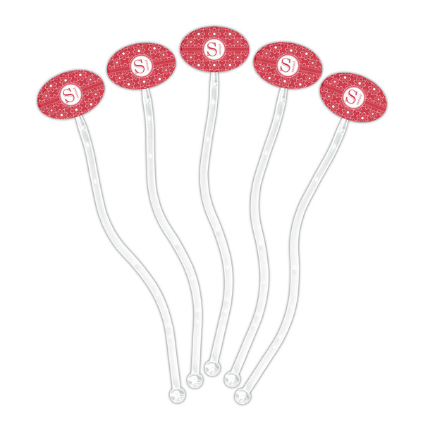 Atomic Orbit Clear Plastic 7" Stir Stick - Oval - Fan
