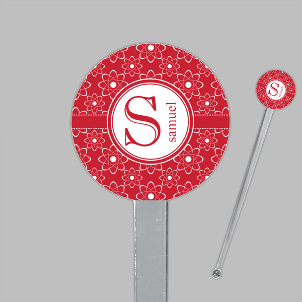 Atomic Orbit Clear Plastic 7" Stir Stick - Round - Closeup