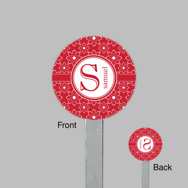 Atomic Orbit Clear Plastic 7" Stir Stick - Round - Front & Back