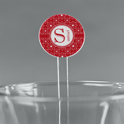 Atomic Orbit 7" Round Plastic Stir Sticks - Clear (Personalized)