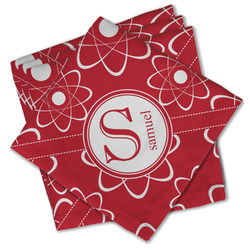 Atomic Orbit Cloth Cocktail Napkins - Set of 4 w/ Name and Initial