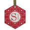 Atomic Orbit Flat Glass Ornament - Hexagon w/ Name and Initial
