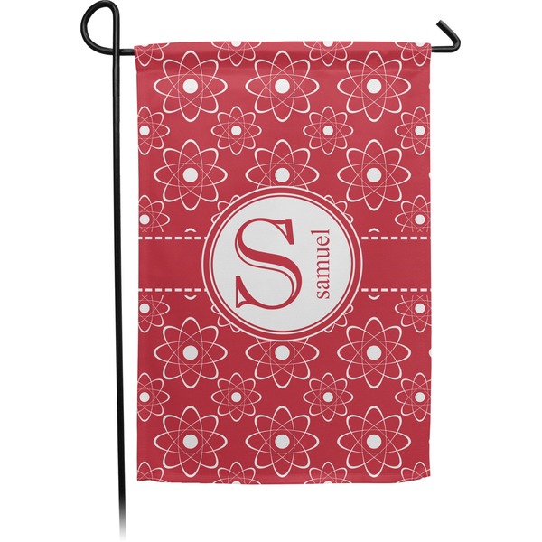 Custom Atomic Orbit Small Garden Flag - Double Sided w/ Name and Initial