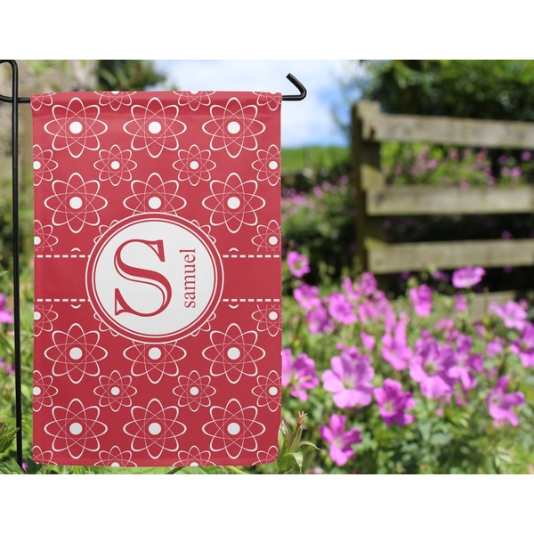 Atomic Orbit Garden Flag - Outside In Flowers