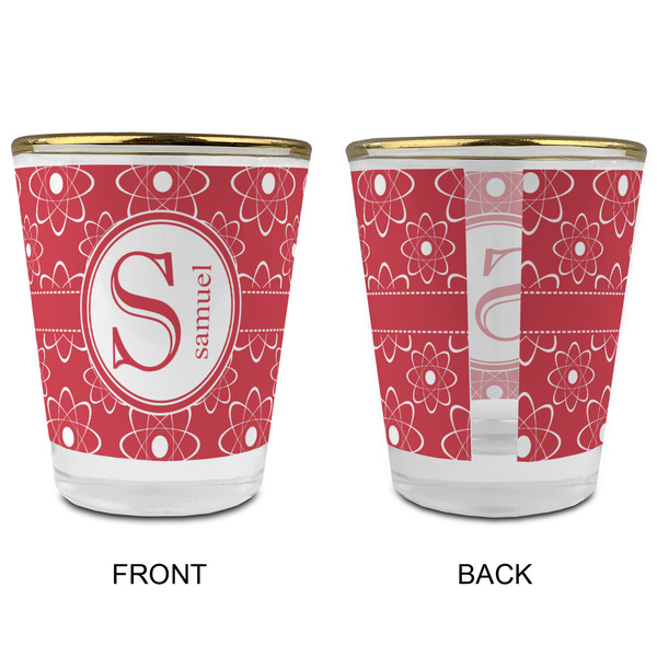 Atomic Orbit Glass Shot Glass - with gold rim - APPROVAL