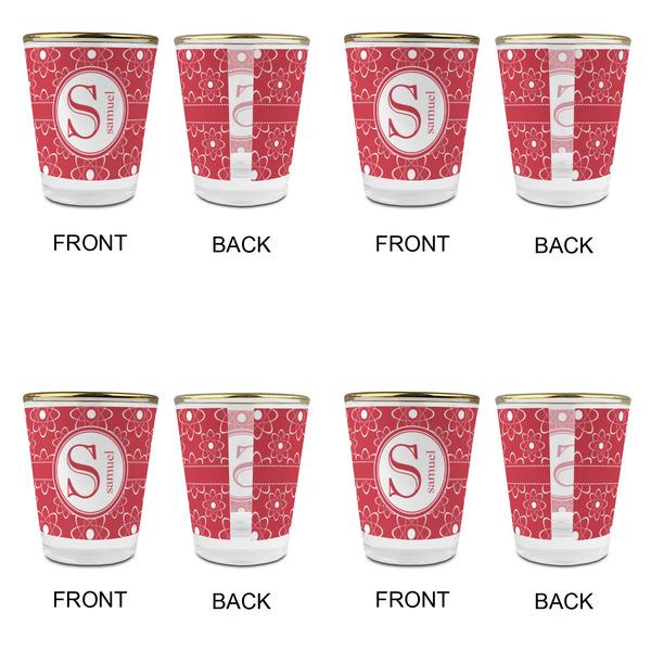 Atomic Orbit Glass Shot Glass - with gold rim - Set of 4 - APPROVAL