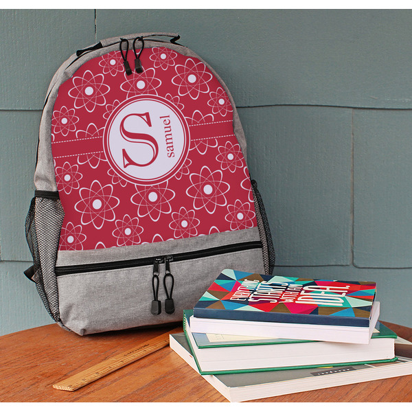 Atomic Orbit Large Backpack - Gray - On Desk