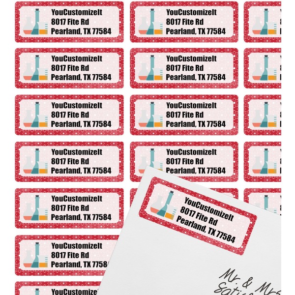 Atomic Orbit Mailing Label on Envelope - Multiple Labels