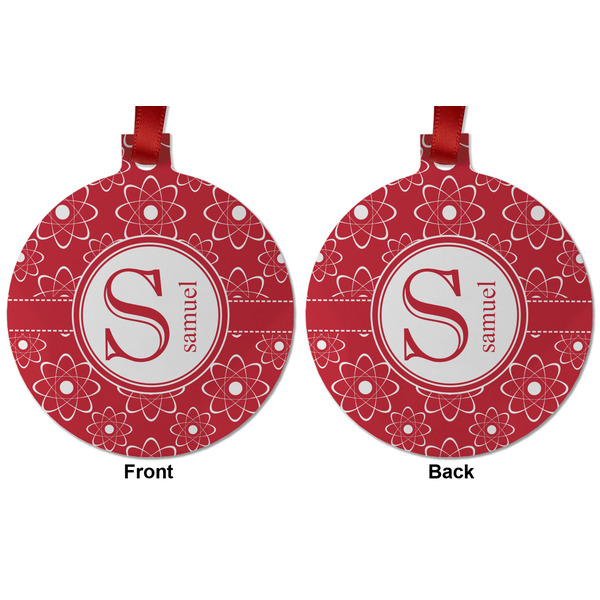 Atomic Orbit Metal Ball Ornament - Front and Back