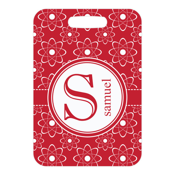 Atomic Orbit Metal Luggage Tag - Front Without Strap