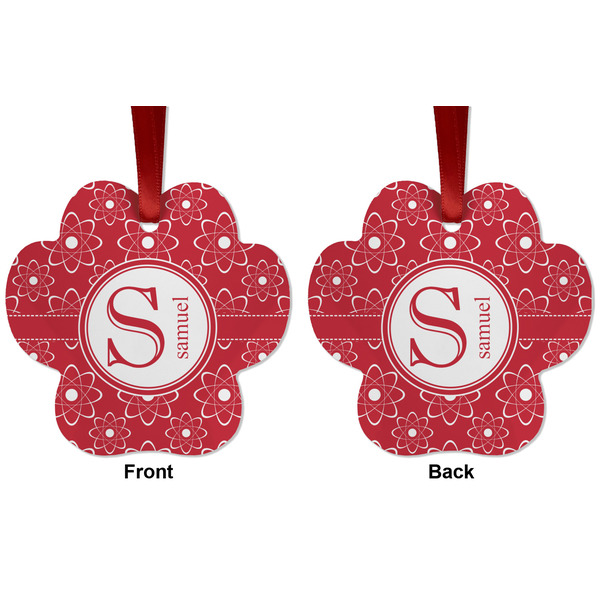 Atomic Orbit Metal Paw Ornament - Front and Back