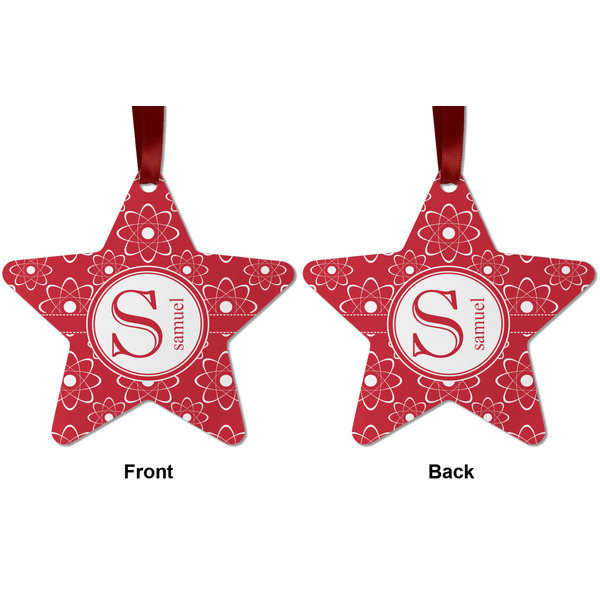 Atomic Orbit Metal Star Ornament - Front and Back