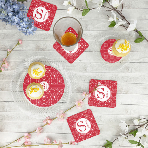 Atomic Orbit Paper Coasters - In Context