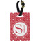 Atomic Orbit Plastic Luggage Tag - Rectangular w/ Name and Initial
