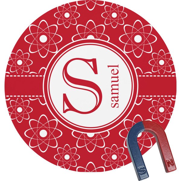 Custom Atomic Orbit Round Fridge Magnet (Personalized)