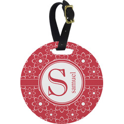 Atomic Orbit Plastic Luggage Tag - Round (Personalized)