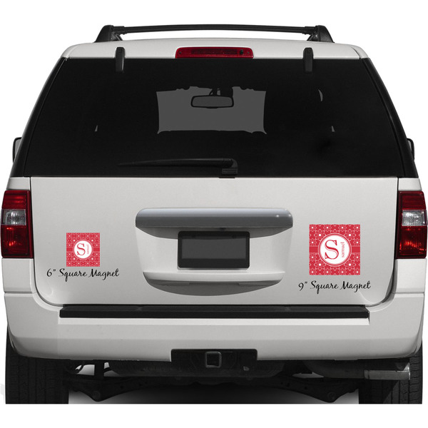 Atomic Orbit Personalized Square Car Magnets on Ford Explorer