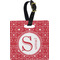 Atomic Orbit Plastic Luggage Tag - Square w/ Name and Initial
