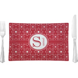 Atomic Orbit Rectangular Glass Lunch / Dinner Plate - Single or Set (Personalized)