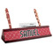 Atomic Orbit Red Mahogany Nameplates with Business Card Holder - Angle