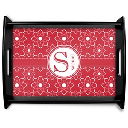 Atomic Orbit Black Wooden Tray - Large (Personalized)