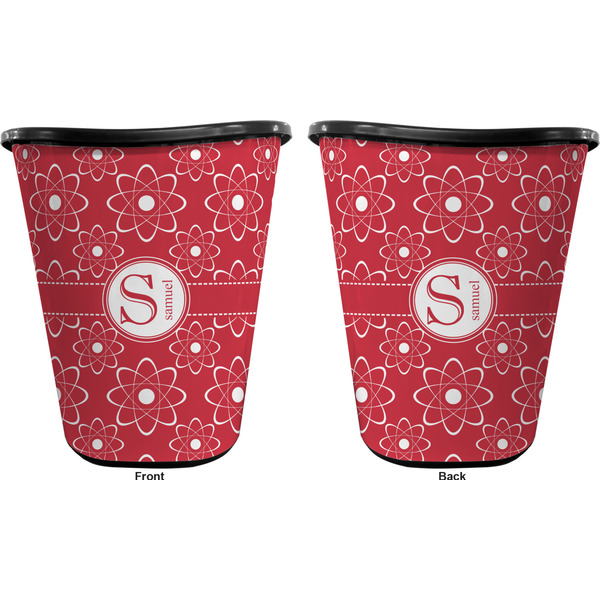 Atomic Orbit Trash Can Black - Front and Back - Apvl
