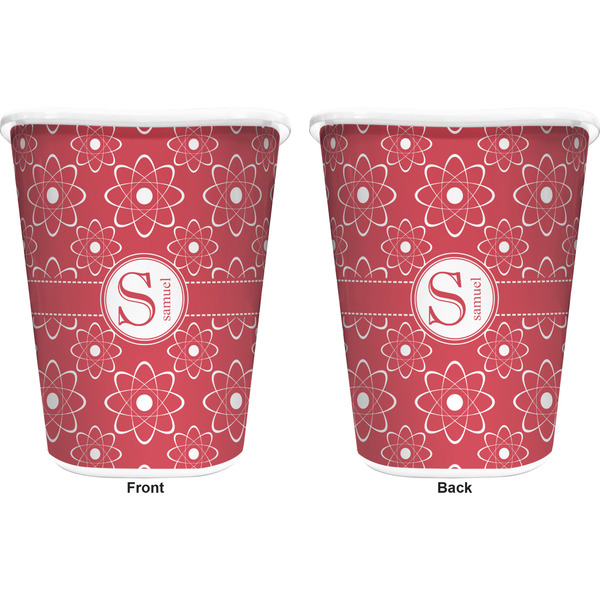 Atomic Orbit Trash Can White - Front and Back - Apvl