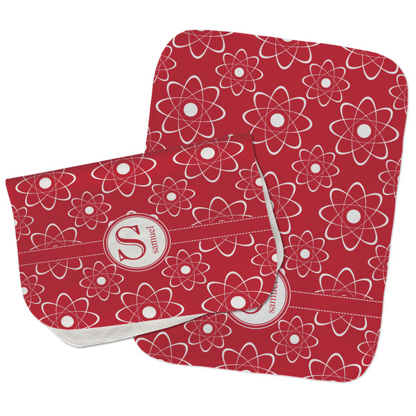 Custom Atomic Orbit Burp Cloths - Fleece - Set of 2 w/ Name and Initial