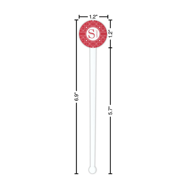 Atomic Orbit White Plastic 7" Stir Stick - Round - Dimensions
