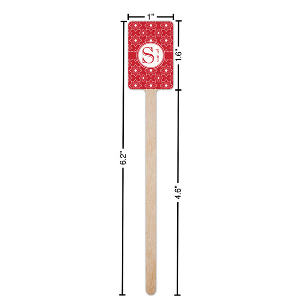 Atomic Orbit Wooden 6.25" Stir Stick - Rectangular - Dimensions