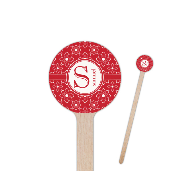 Custom Atomic Orbit 6" Round Wooden Stir Sticks - Single Sided (Personalized)