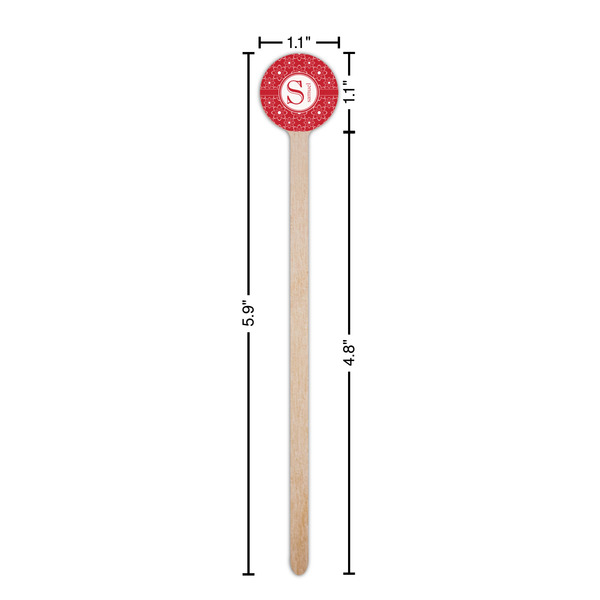 Atomic Orbit Wooden 6" Stir Stick - Round - Dimensions