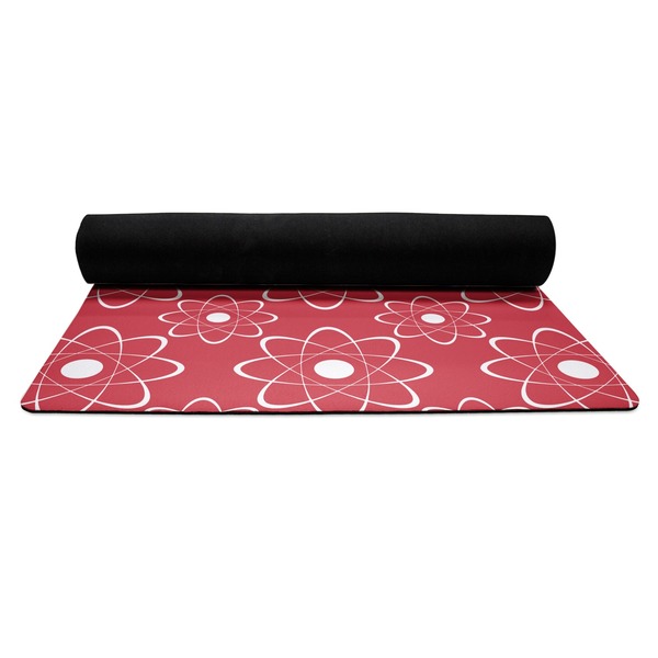 Atomic Orbit Yoga Mat Rolled up Black Rubber Backing
