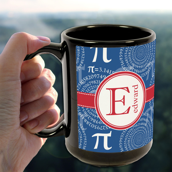 PI 15oz. Black Mug - LIFESTYLE