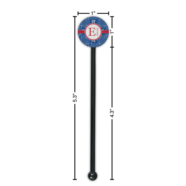 PI Black Plastic 5.5" Stir Stick - Round - Dimensions
