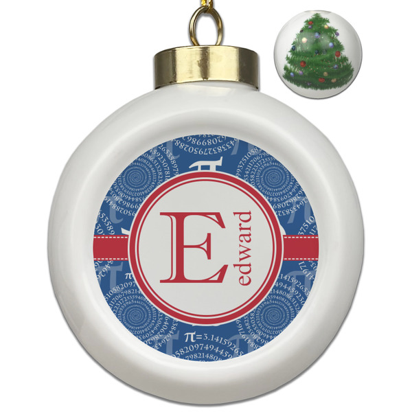 Custom PI Ceramic Ball Ornament - Christmas Tree (Personalized)