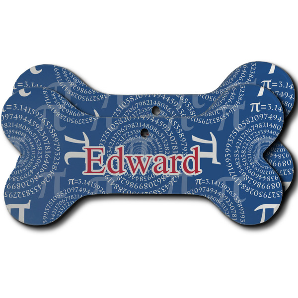 Custom PI Ceramic Dog Ornament - Front & Back w/ Name and Initial