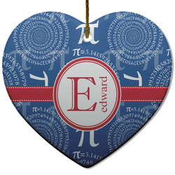 PI Heart Ceramic Ornament w/ Name and Initial
