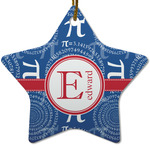 PI Star Ceramic Ornament w/ Name and Initial