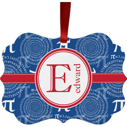 PI Metal Frame Ornament - Double Sided w/ Name and Initial